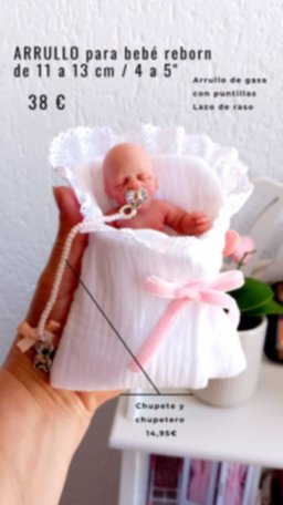 Arrullo de gasa con puntillas Lazo de raso.jpg
